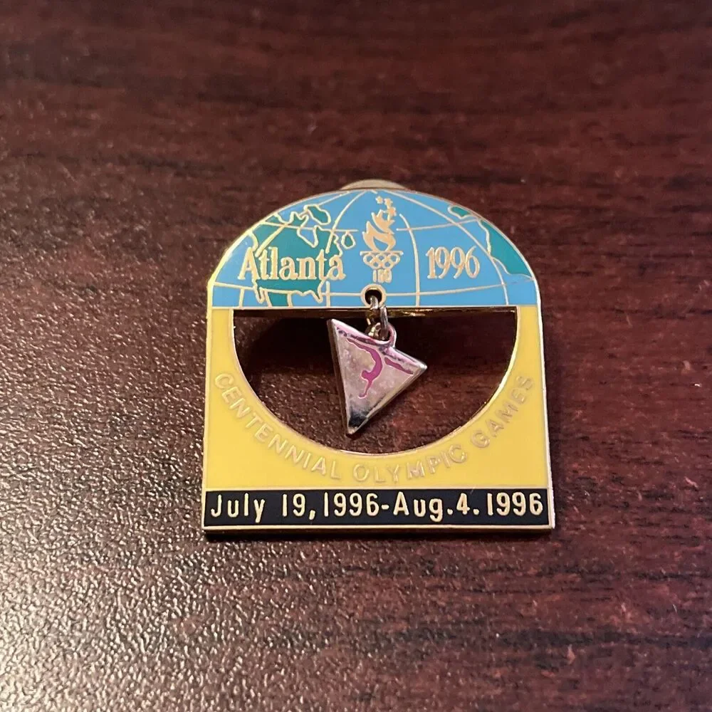 Vintage‎ 1996 Atlanta Summer Olympics Gymnastics Event Charm Lapel Hat Pin
